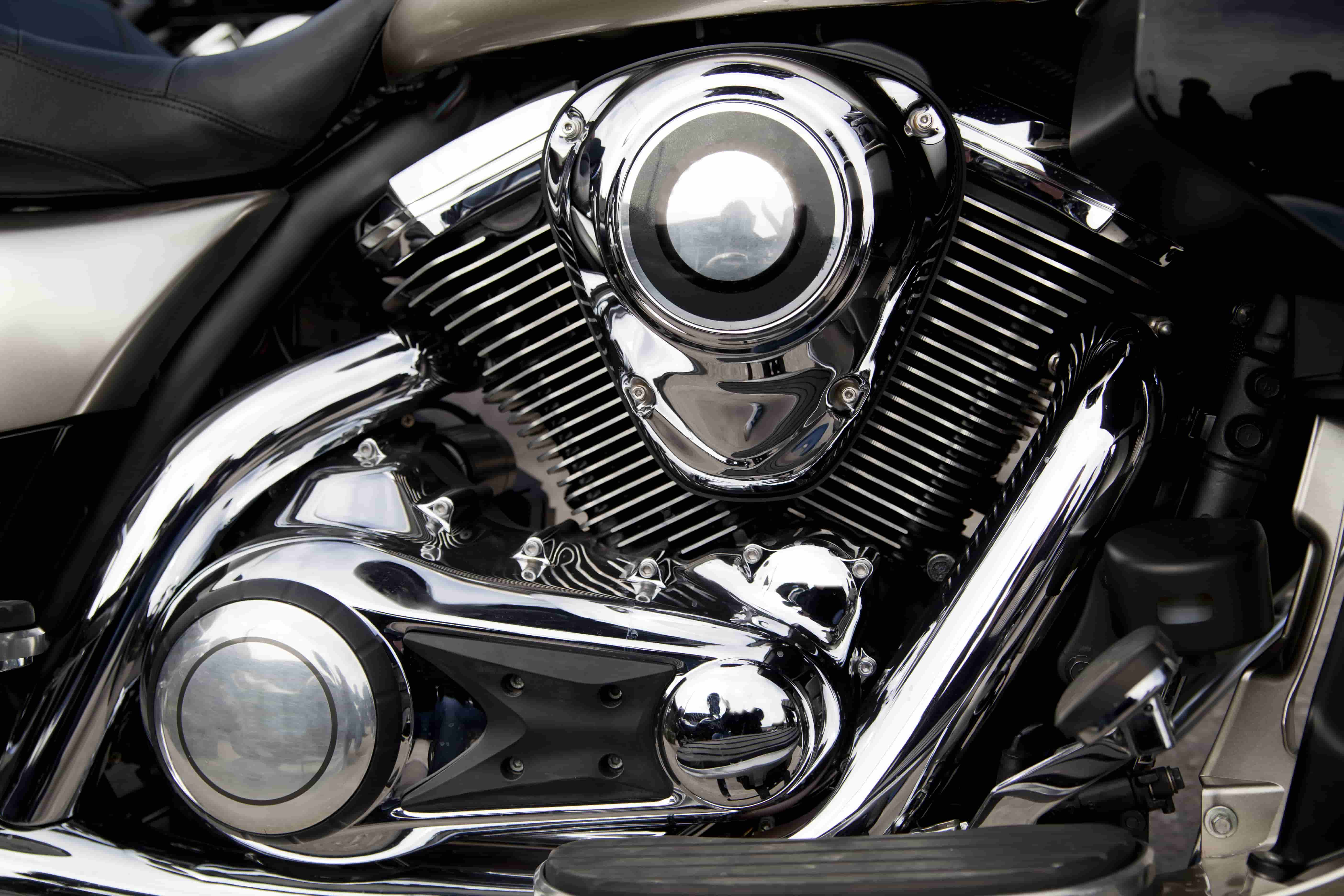 motorcycle engine clean close up