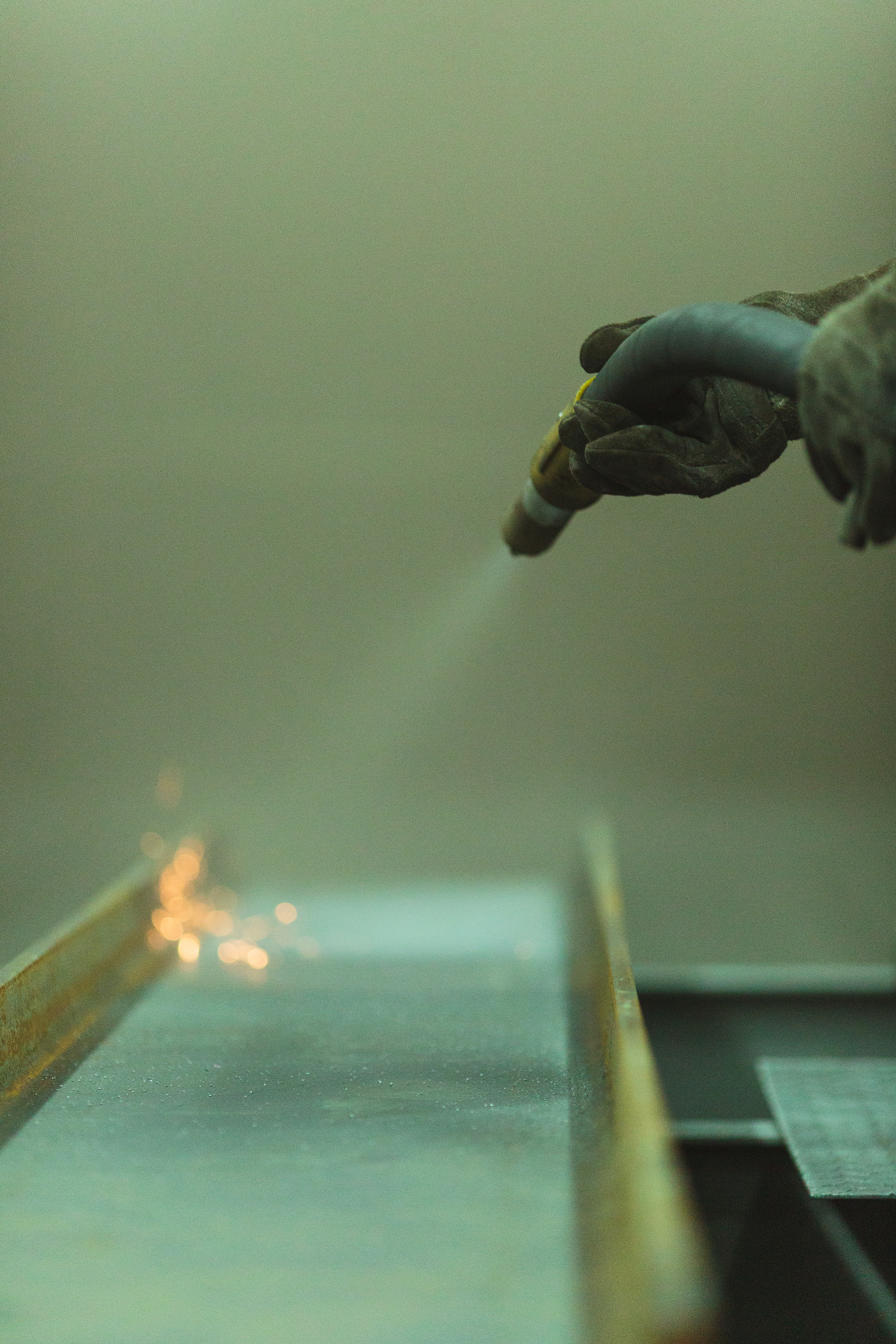 Vertical Blasting of Metal