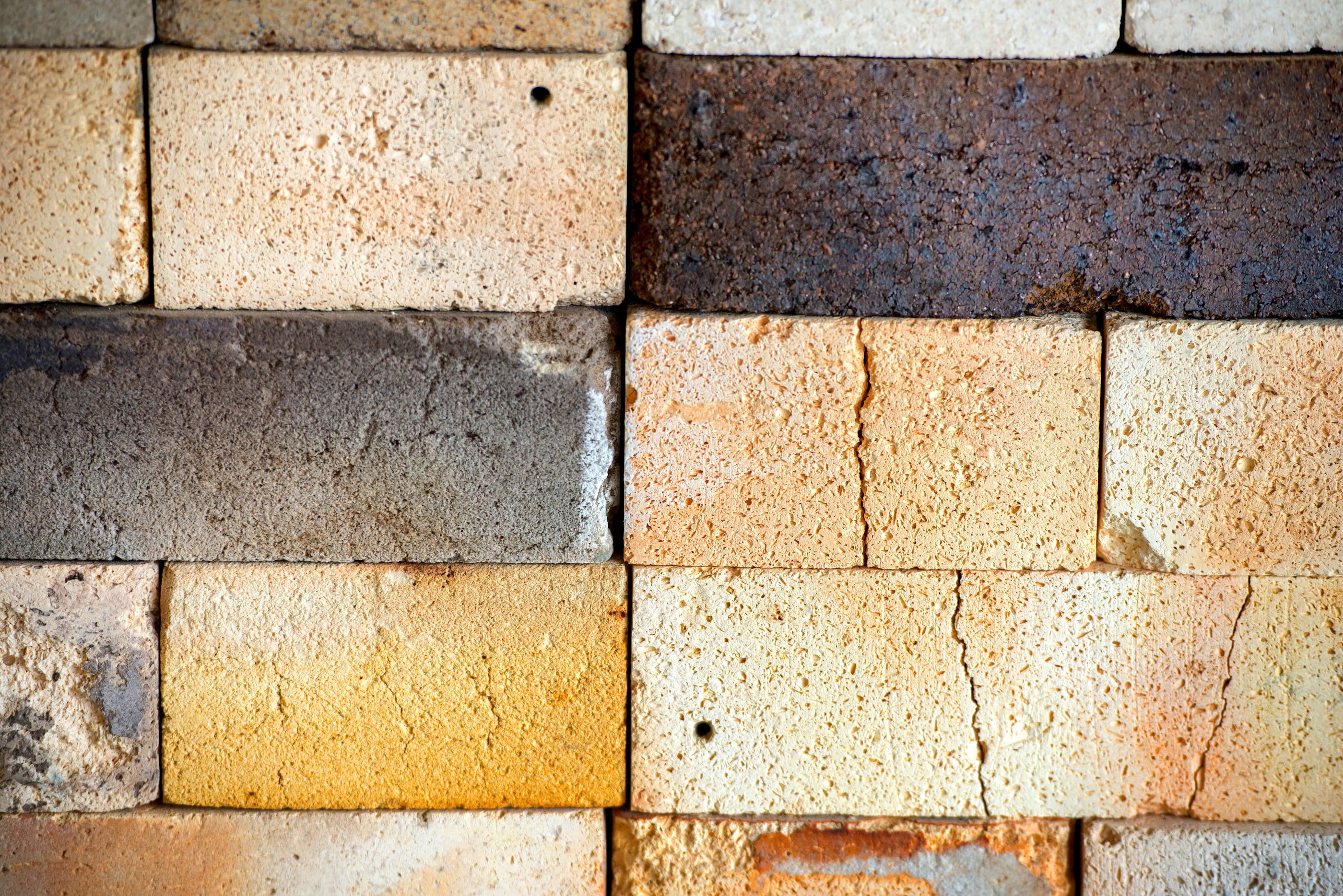 cracked fire bricks