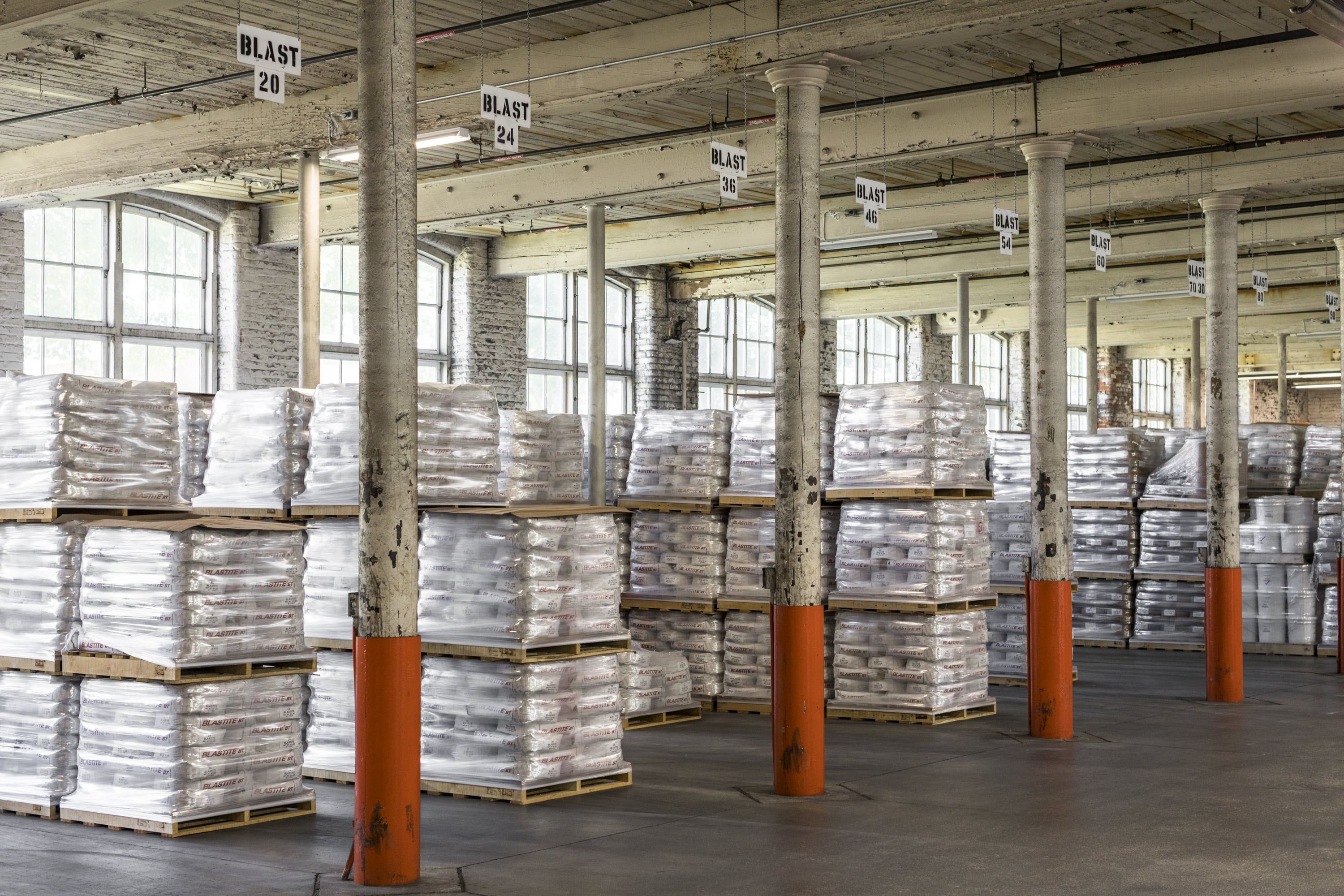north grafton plant 2 stacks of bags on pallets