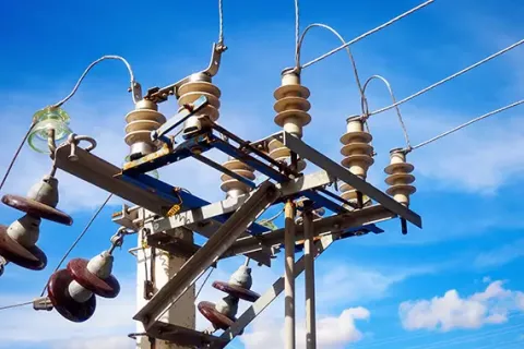A transformer connecting power lines