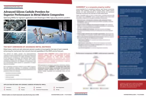 A blurred image of a whitepaper on the topic of silicon carbide in metal matrix composites