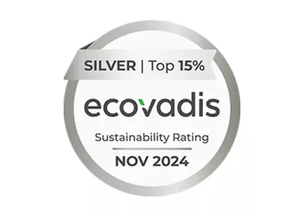 EcoVadis Silver Sustainability Rating Medal, awarded to Washington Mills AS November 2024